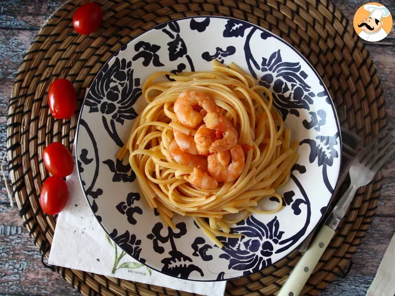 Pasta with cherry tomatoes and shrimps, photo 8
