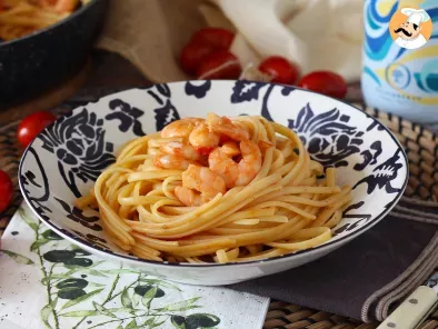 Pasta with cherry tomatoes and shrimps, photo 3