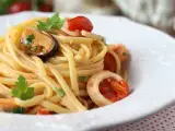 Pasta with frozen seafood, a delicious and super-quick first course, photo 1