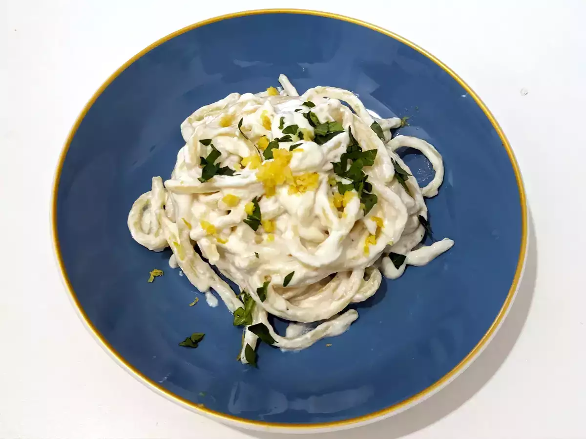 Pasta with ricotta and lemon, a delicate and very easy first course to prepare! - photo 4