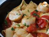 Pasta with scallops, an elegant seafood dish, photo 2