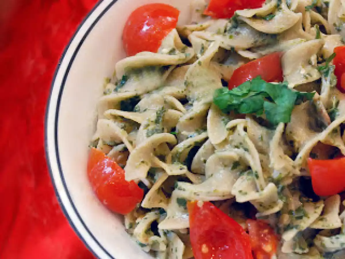 Pasta with Tomatillo Cream Sauce