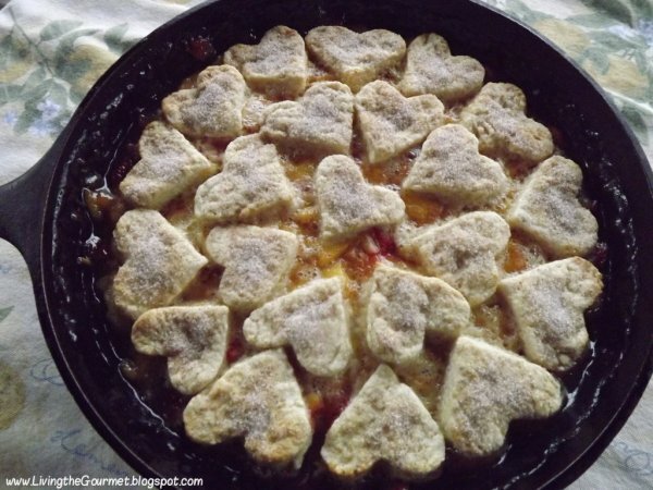 Peach and Strawberry Cobbler