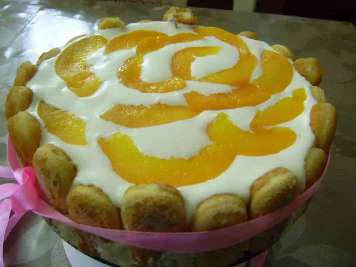 Peach-Bavarian Cream Charlotte