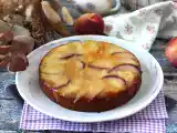 Peach upside-down cake, soft, melting and caramelized, photo 1