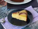 Peach upside-down cake, soft, melting and caramelized, photo 2