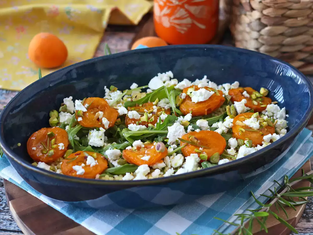 Pearl couscous salad with roasted apricots and feta - photo 6