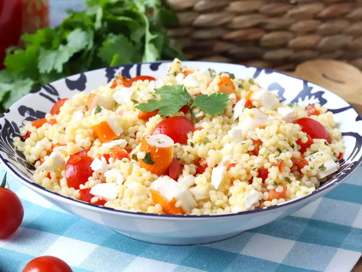 Pearl couscous salad with surimi: fresh, easy, and perfect for summer - photo 6