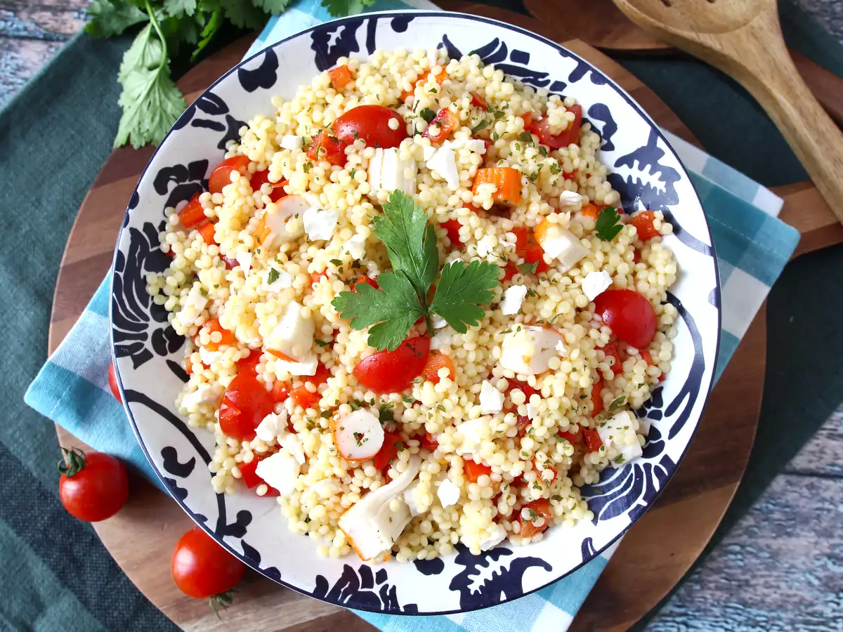Pearl couscous salad with surimi: fresh, easy, and perfect for summer - photo 7