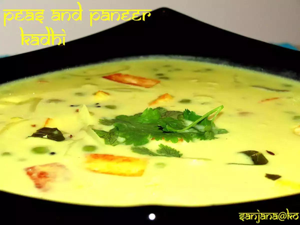 Peas and Paneer Kadhi (Indian Yogurt Soup)