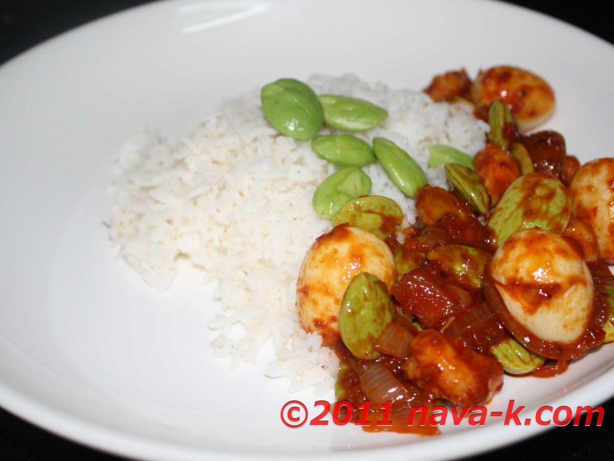 Petai (Stinky Beans) And Quail Eggs Sambal (Sauce) - photo 2