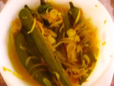 Pickled Chillies Stuffed with Shredded Papaya
