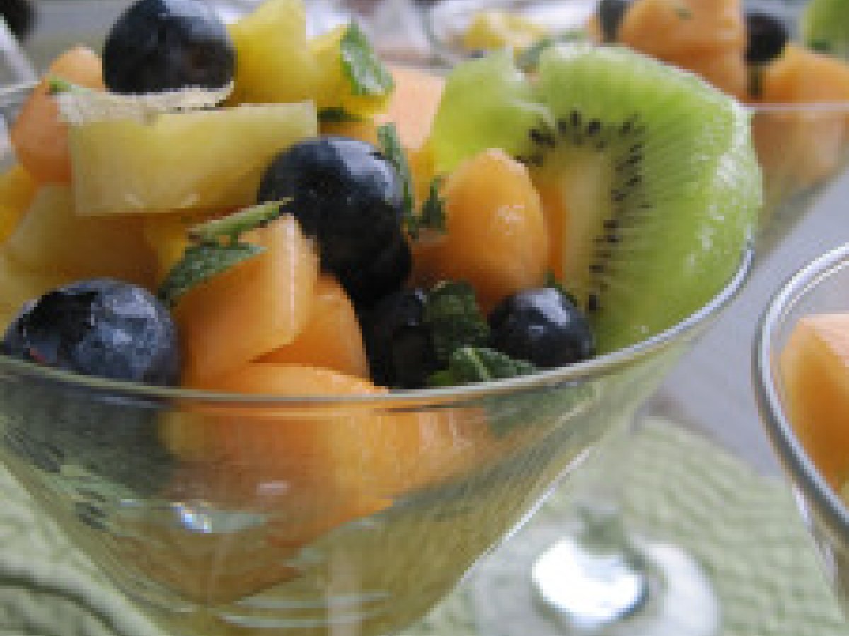 Pineapple, Mango and Blueberry Fruit Salad with Fresh Mint and Lime - photo 2