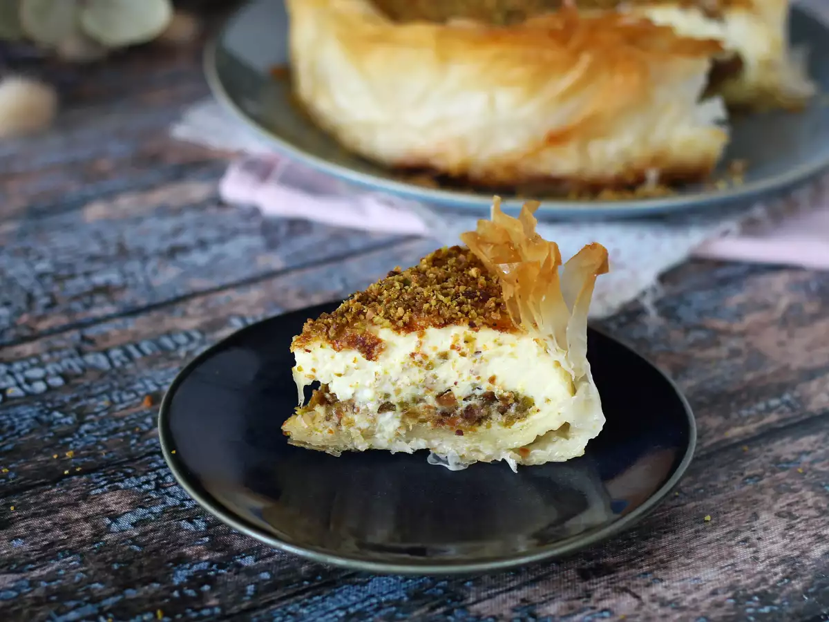 Pistachio Baklava-Style Cheesecake, Crisp and Creamy - photo 2