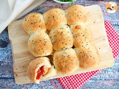 Pizza buns stuffed with ham and cheese - photo 2