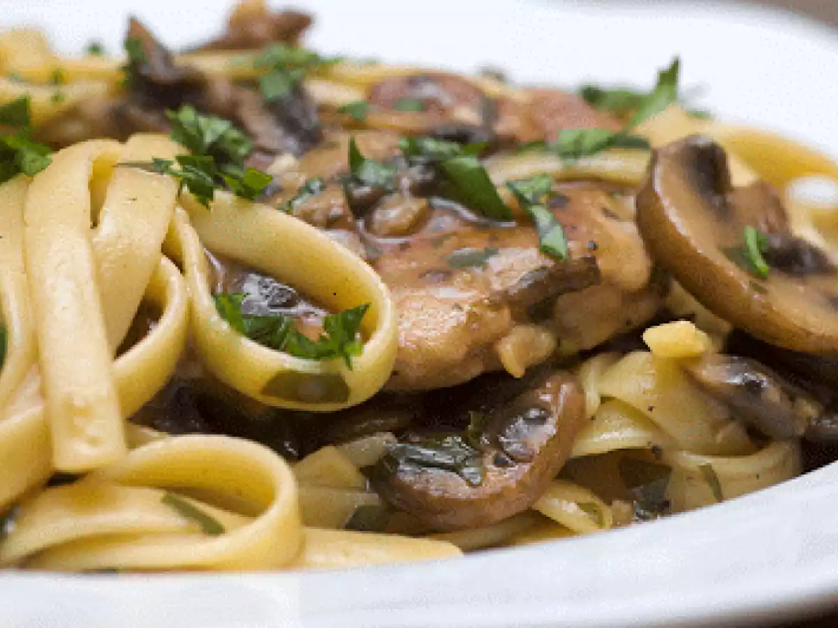 Pork Tenderloin Medallions with Marsala Sauce and Pasta - photo 3