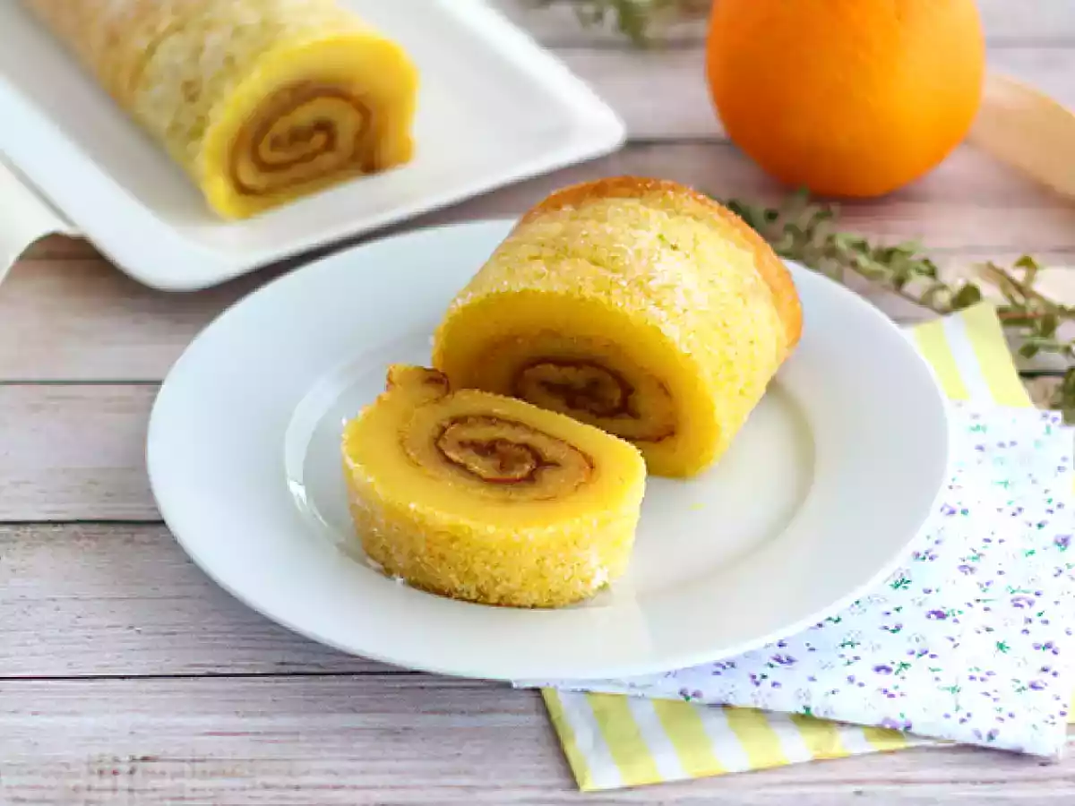Portuguese orange swiss roll - torta de laranja