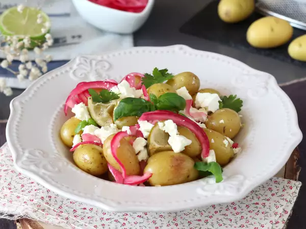 Recipe Potatoes en papillote with lemon and feta