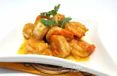 Prawns recipe with golden salted egg yolk