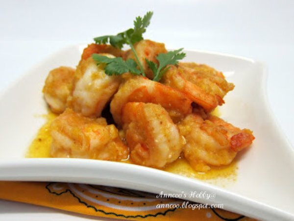 Prawns with Golden Salted Egg Yolk