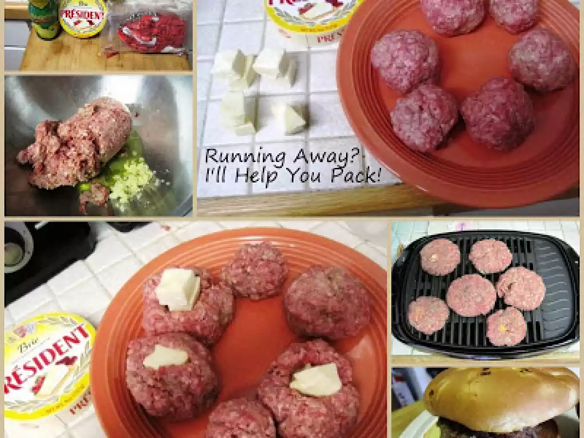 President Brie Stuffed Hamburgers & Strawberry Brie Mini Popovers