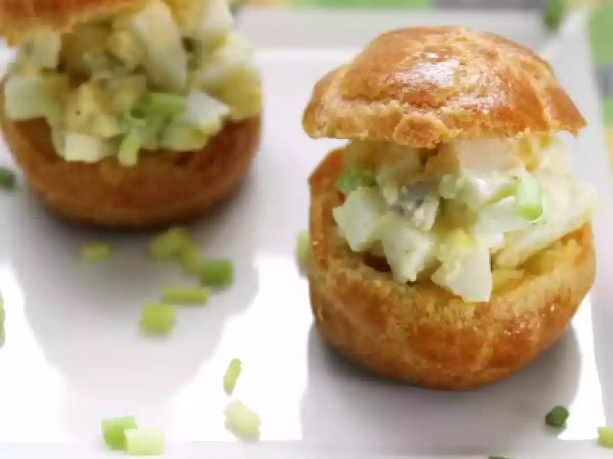 Profiteroles with Egg Salad Filling