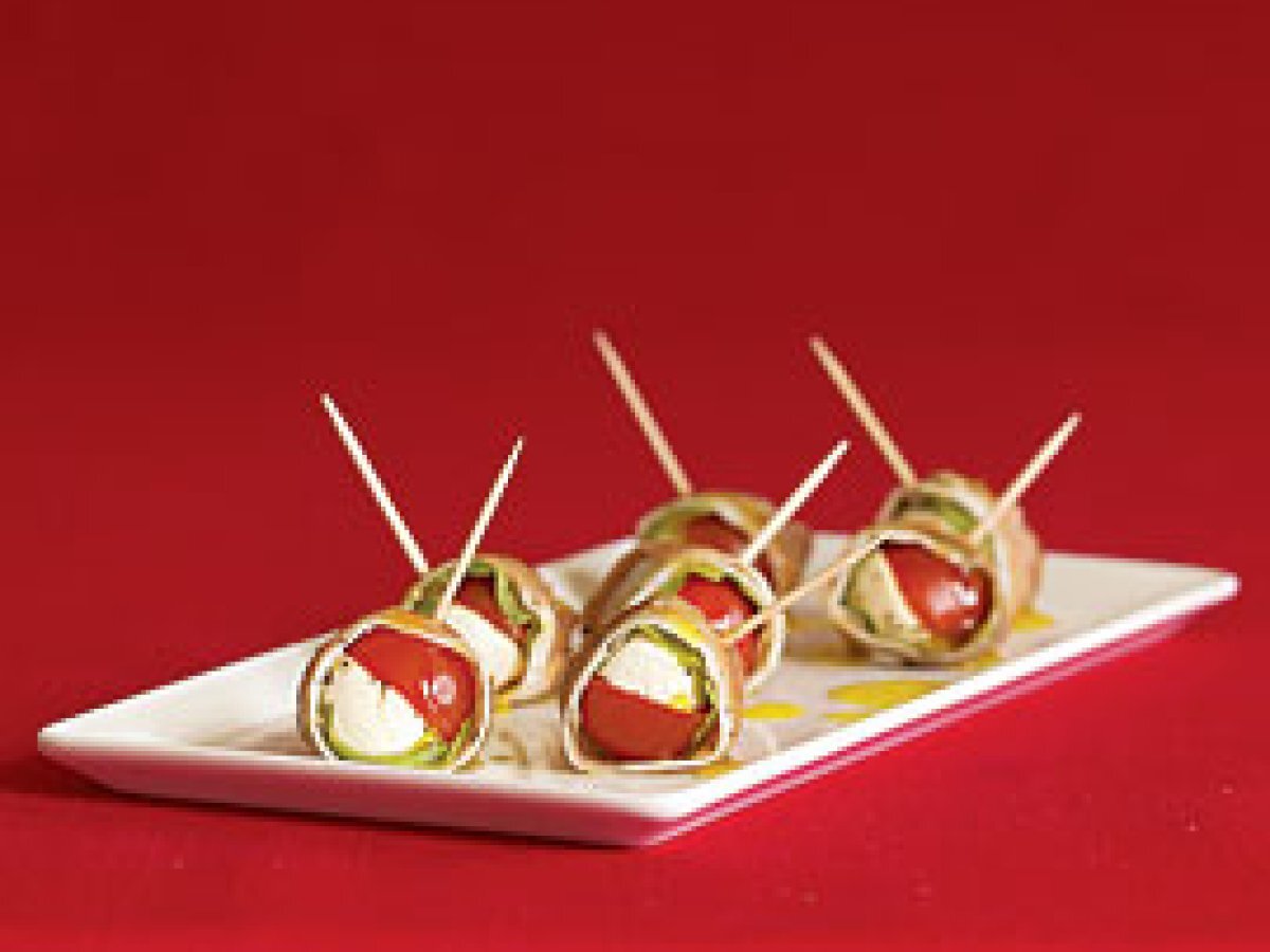 Prosciutto-Mozzarella-Tomato Skewers