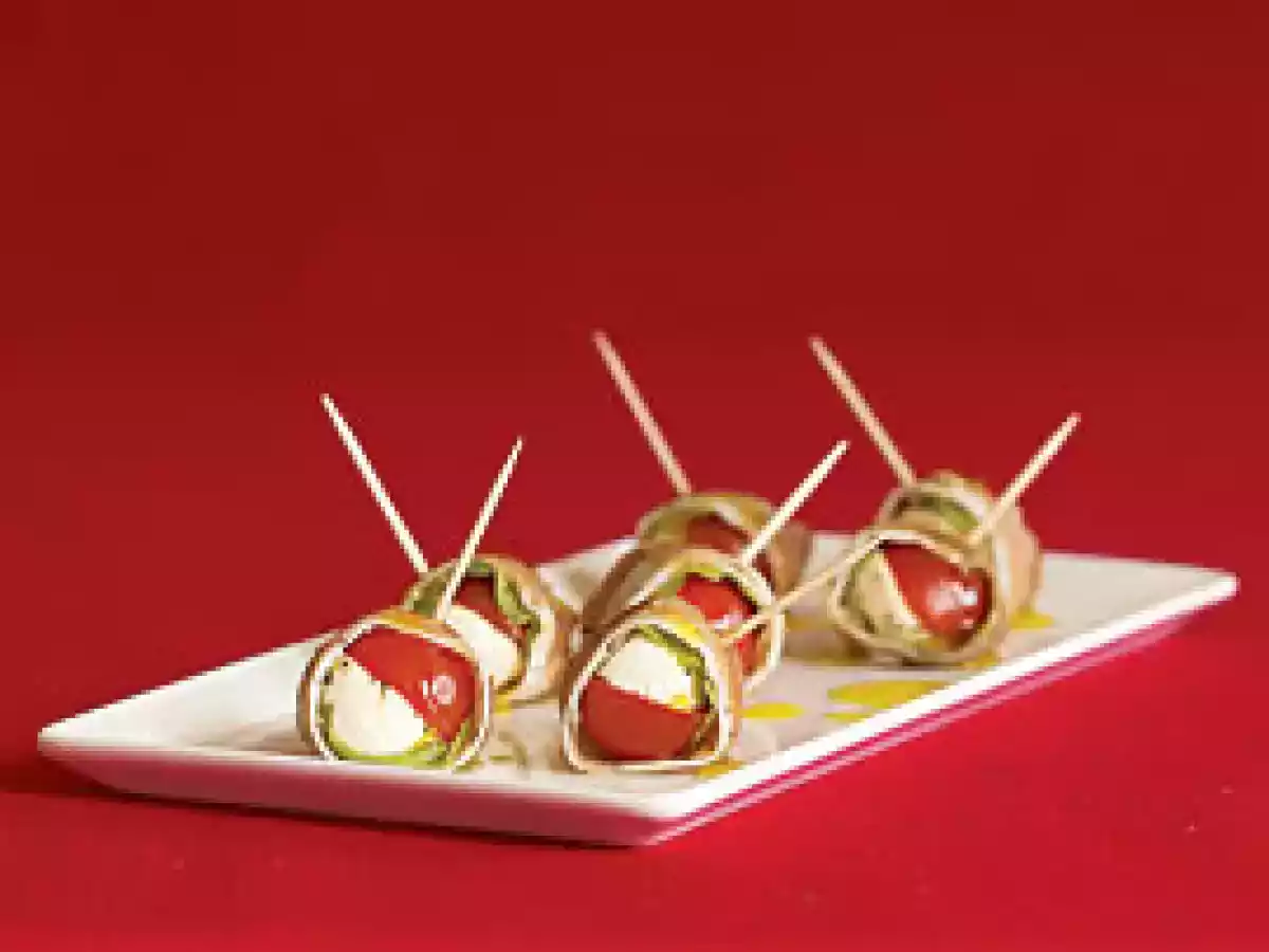 Prosciutto-Mozzarella-Tomato Skewers