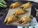 Puff pastry baskets with asparagus, ham and cheese, photo 1