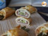 Puff pastry baskets with asparagus, ham and cheese, photo 2