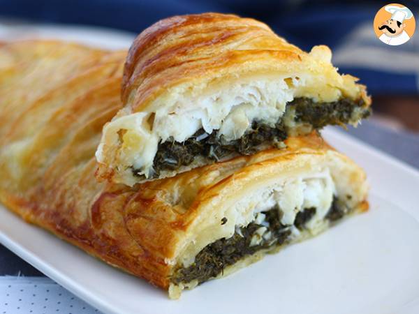 Puff pastry cod with spinach and mozzarella - photo 2