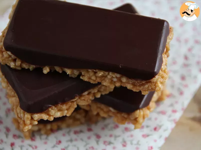 Puffed rice bars with peanut butter and chocolate, photo 3