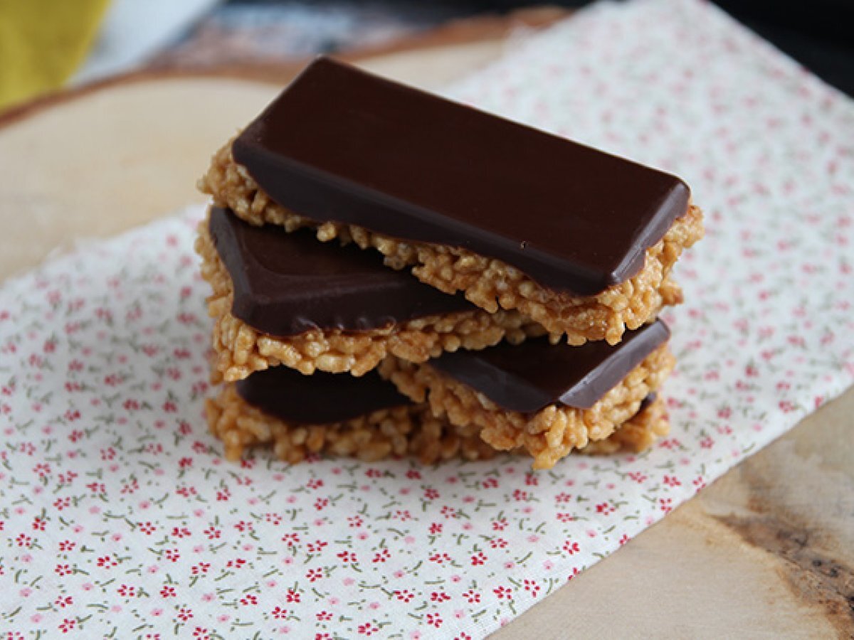 Puffed rice bars with peanut butter and chocolate - photo 5