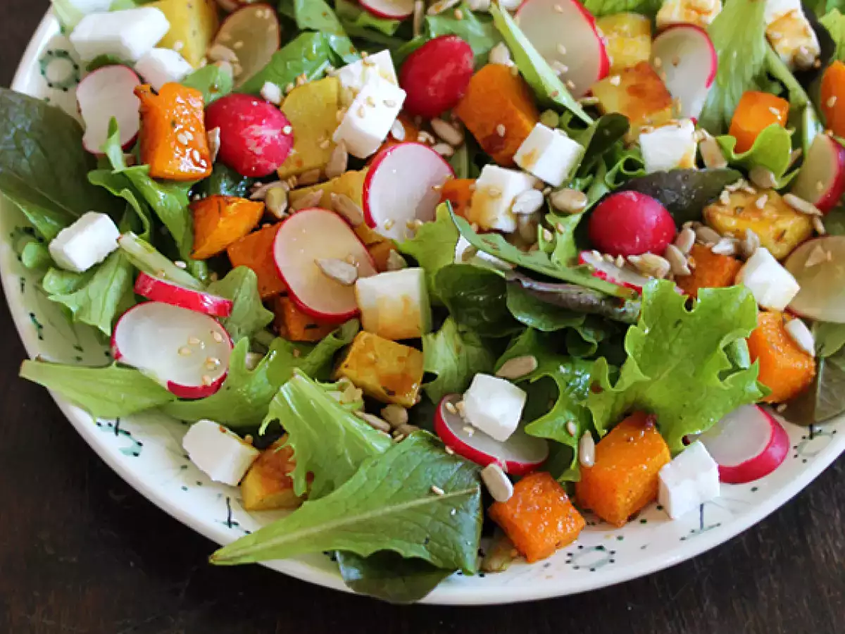 Pumpkin, Potato, Radish, and Feta Salad - photo 2