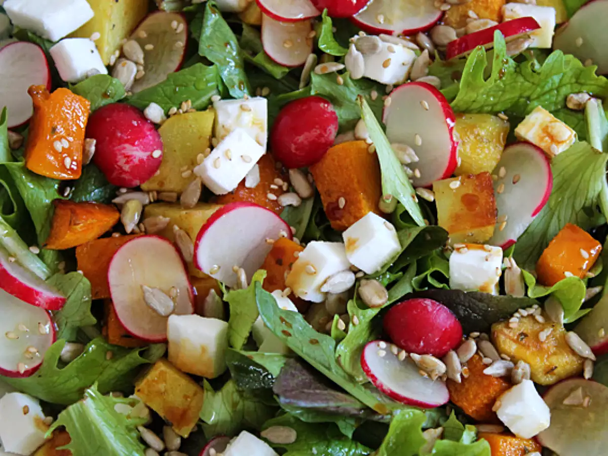 Pumpkin, Potato, Radish, and Feta Salad - photo 4