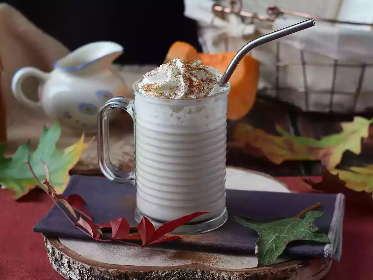 Pumpkin spice latte with homemade pumpkin spice syrup!