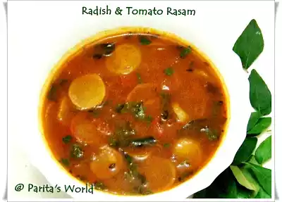 My style radish and tomato rasam recipe