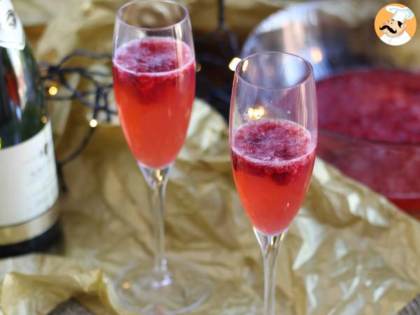 Raspberry champagne soup