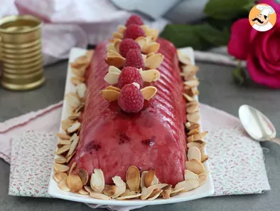 Raspberry tiramisu cake log