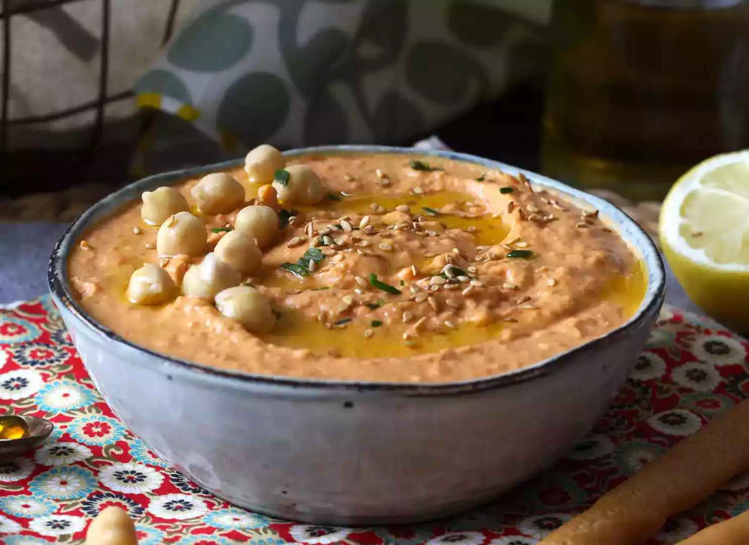 Red bell pepper hummus recipe