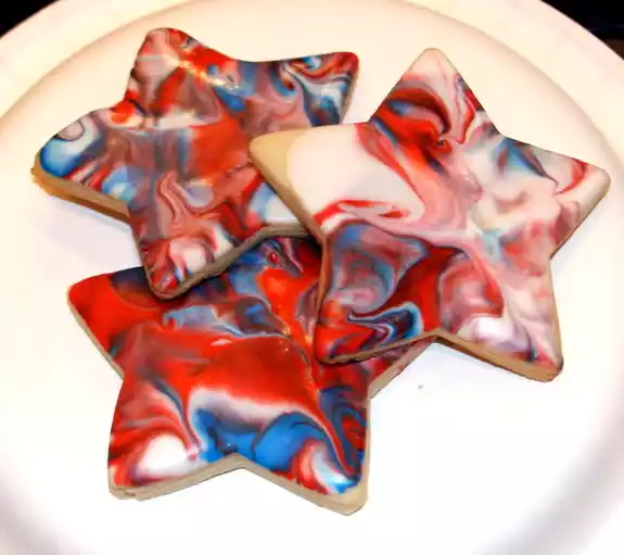 Red, white & blue tie dye cookies recipe