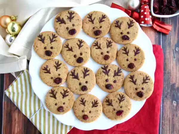 Recipe Reindeer shortbread cookies (gluten-free and vegan)