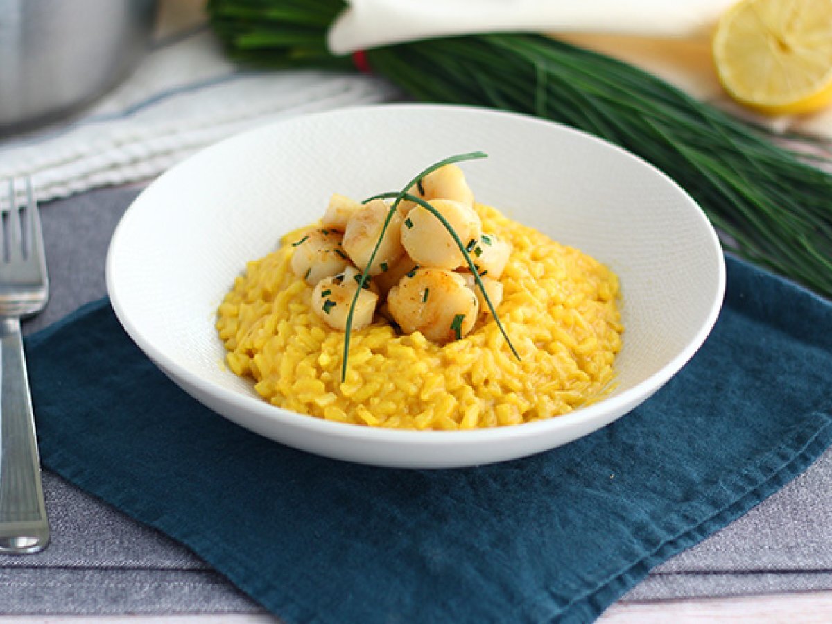 Risotto with scallops and saffron - photo 2