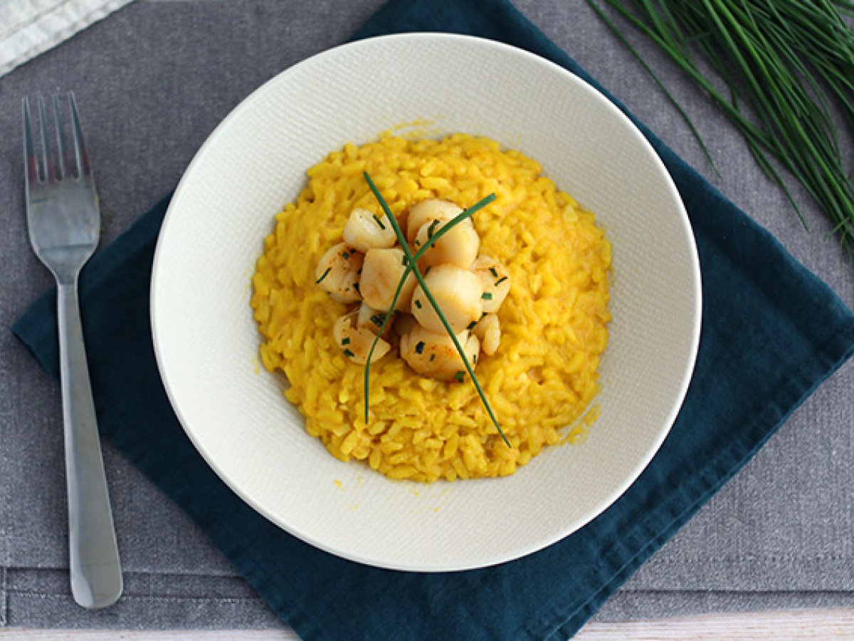 Risotto with scallops and saffron - photo 3