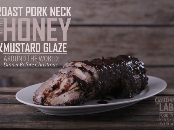 Roast Pork Neck With Honey Mustard Glaze