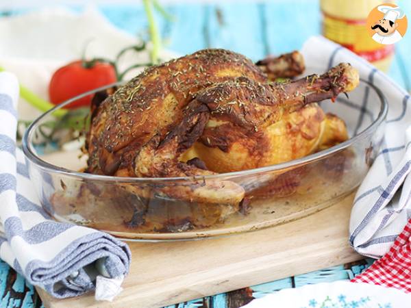 Roasted chicken with mustard and herbes de provence