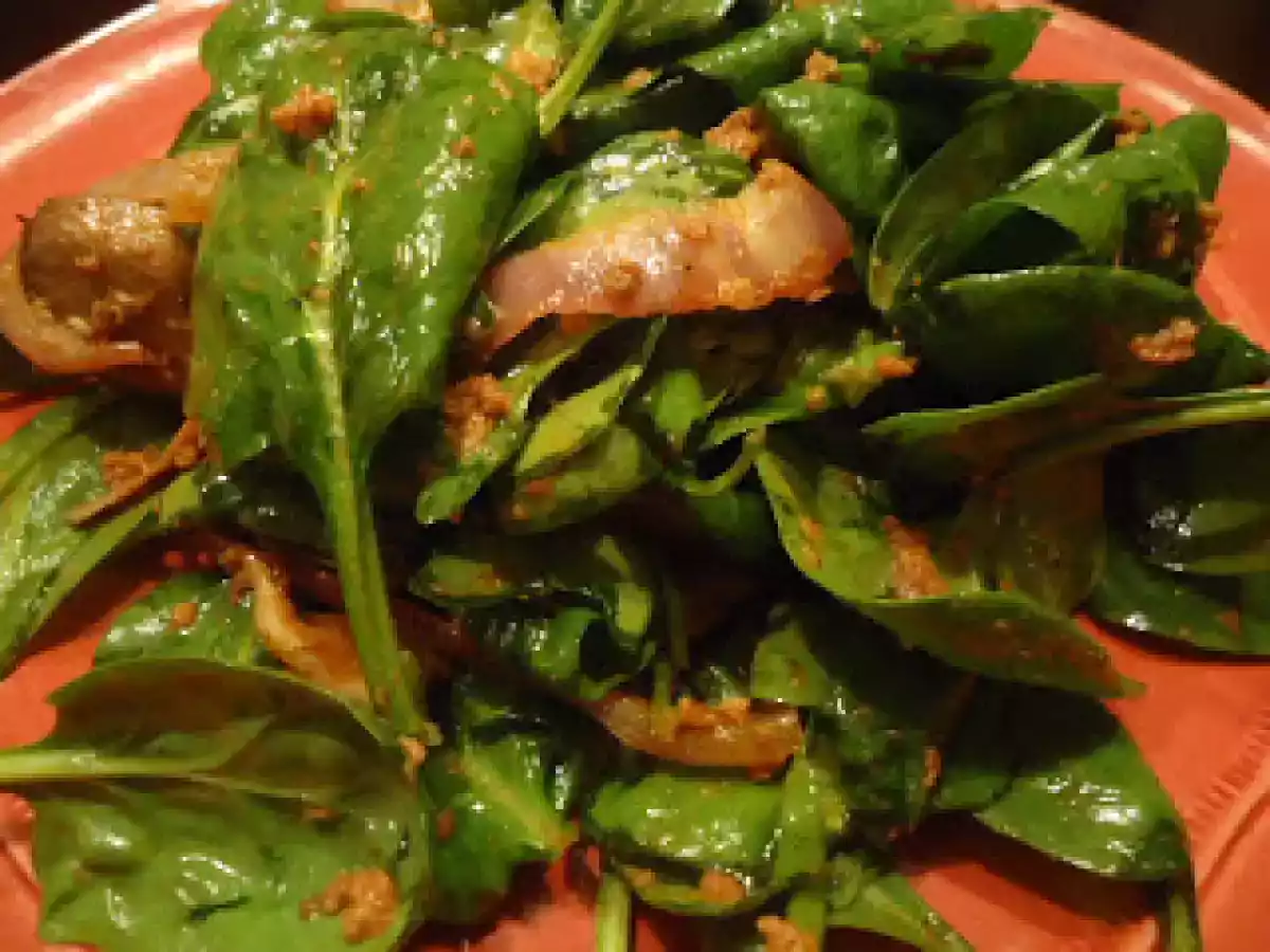 Roasted Mushroom Salad with Spinach and Chorizo