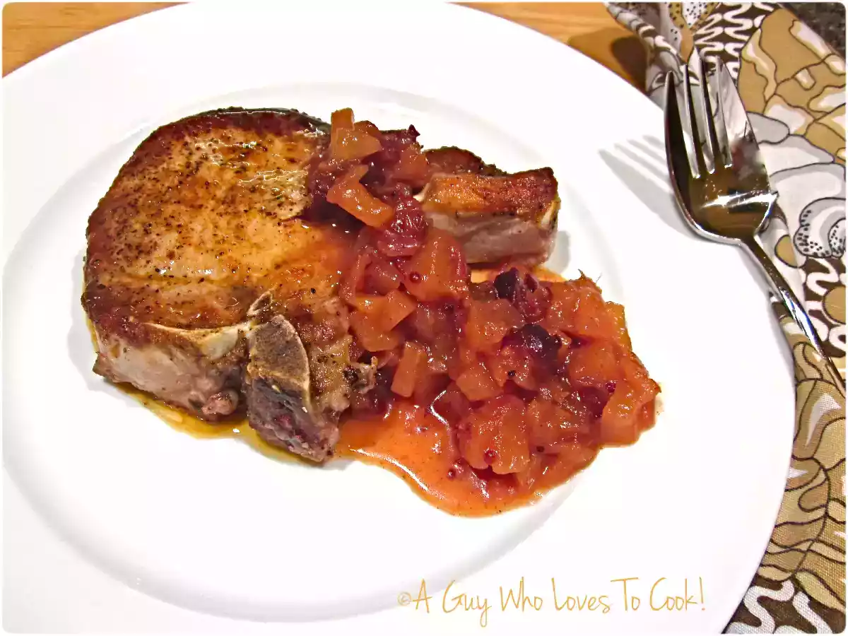 Roasted Pork Chops with Apple Chutney