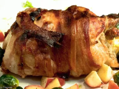 Roasted Stuffed Cornish Game Hen Wrapped in Bacon