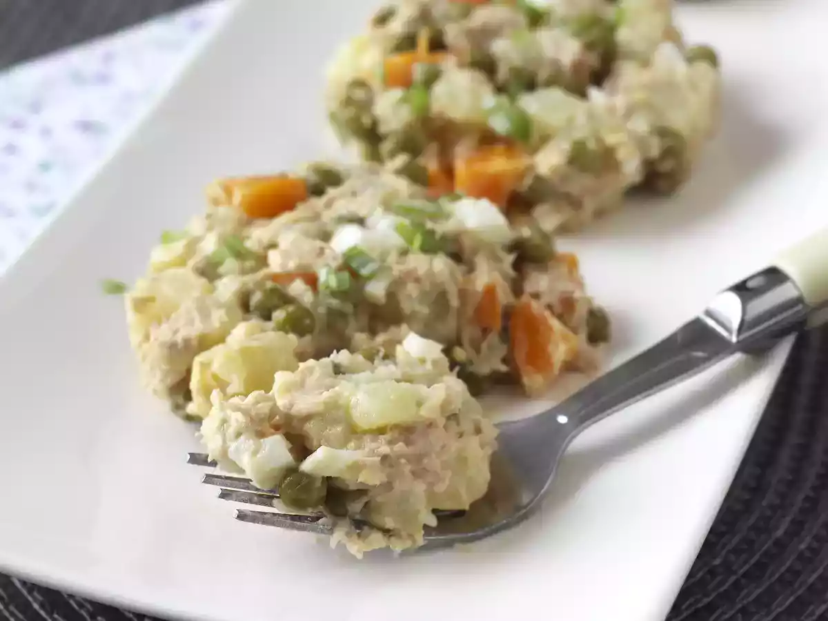 Russian salad with homemade mayonnaise - photo 2